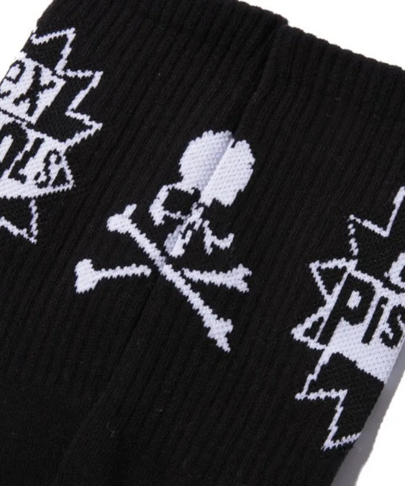 [ Pre-order ] MASTERMIND WORLD x SEX PISTOLS The Star Logo Skull Bones Socks (SO100)