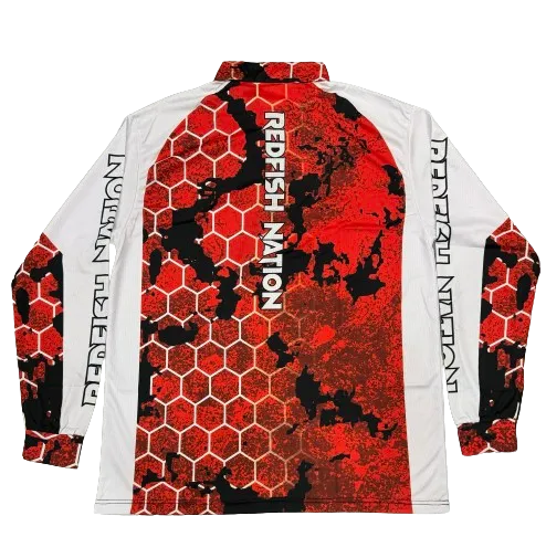 1/4 Zip Shirt Pro Redfish Nation Performance Red Kryp