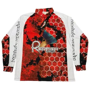 1/4 Zip Shirt Pro Redfish Nation Performance Red Kryp