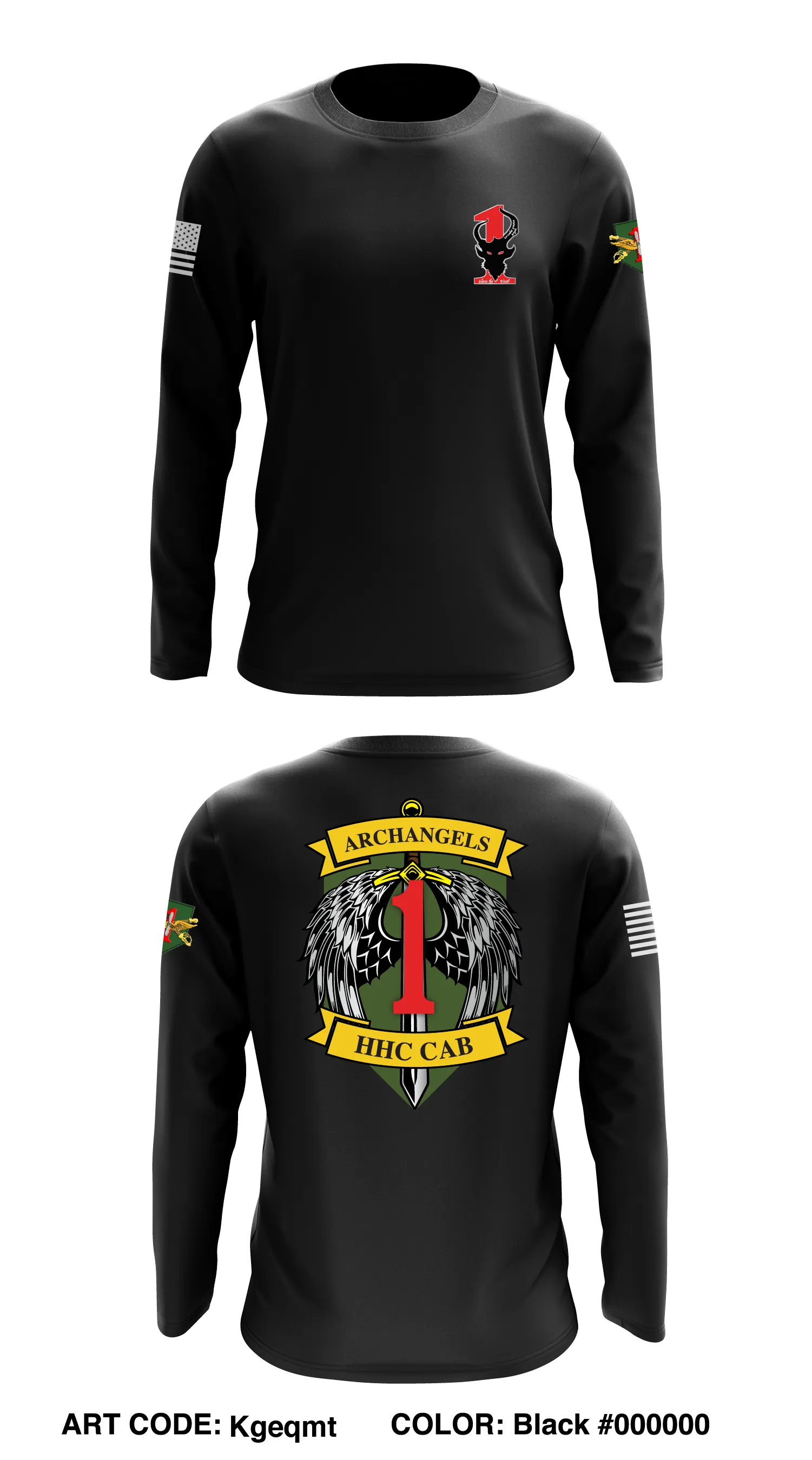 1st Combat Aviation Brigade, Archangels, HHC Store 1 Core Men's LS Performance Tee - Kgeqmt