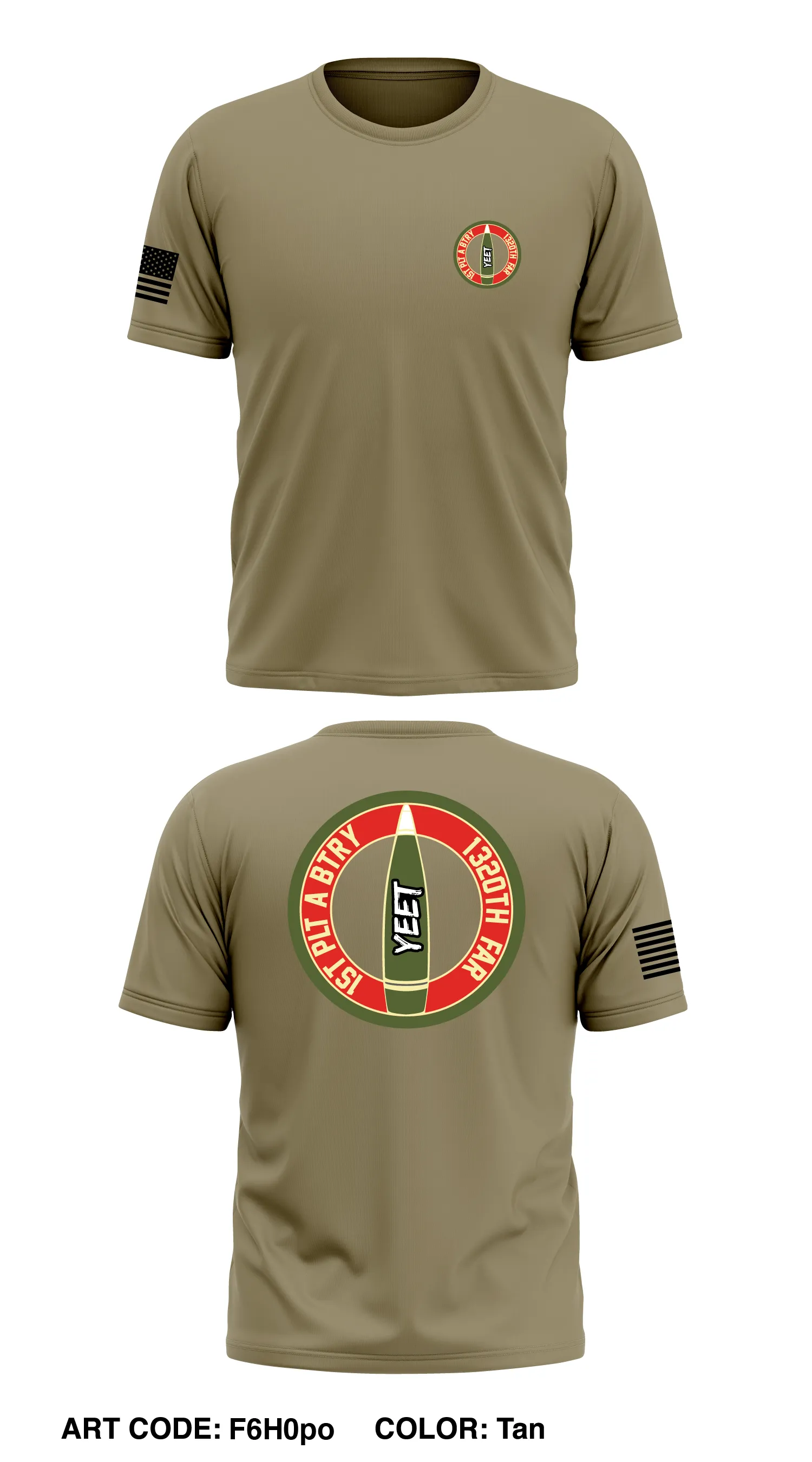 1st PLT A BTRY 1-320TH FAR Store 1 Core Men's SS Performance Tee - F6H0po