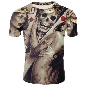 2019 new men's 3D t-shirt summer skull fashion