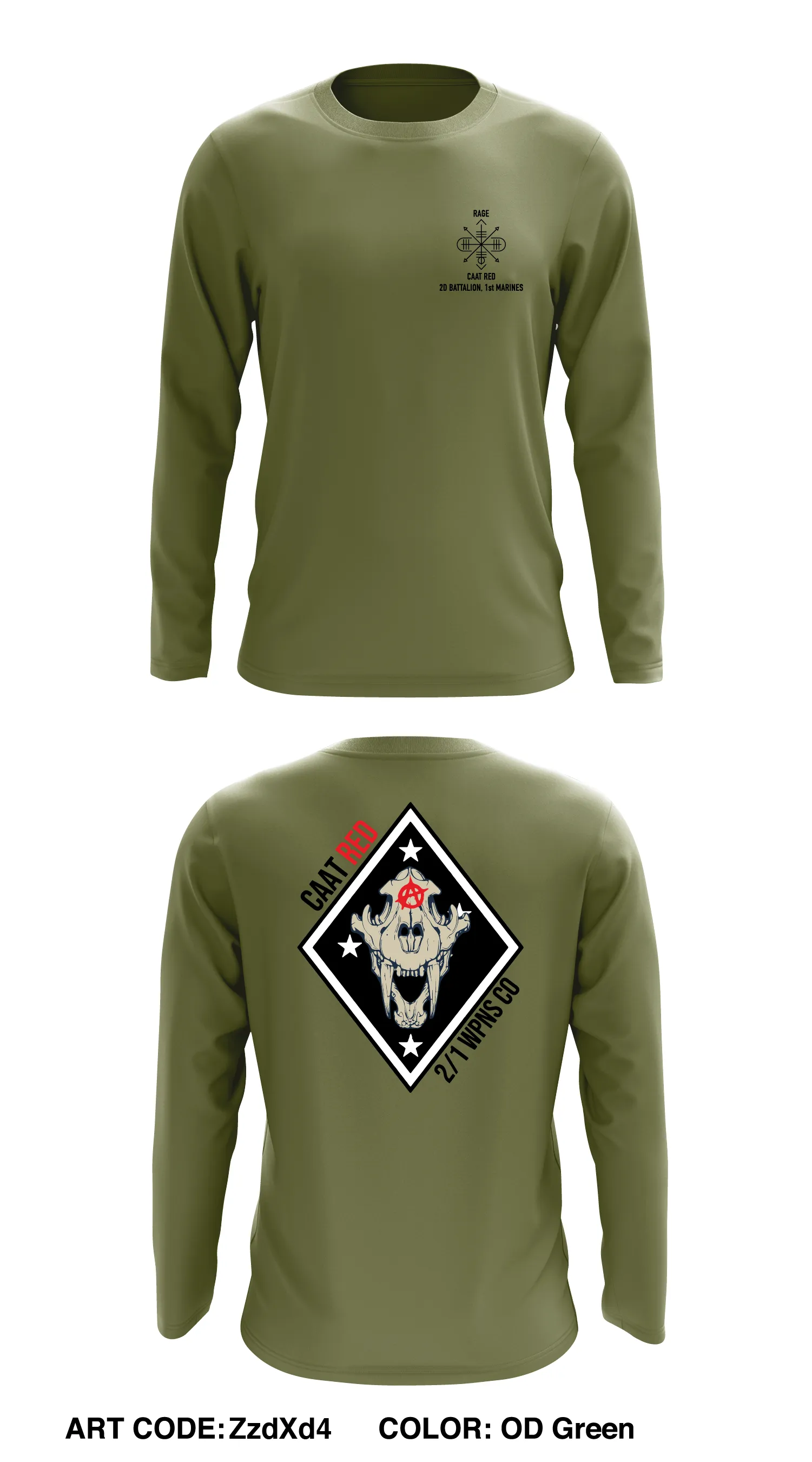 2/1 CAAT Red  Store 1 Core Men's LS Performance Tee - ZzdXd4