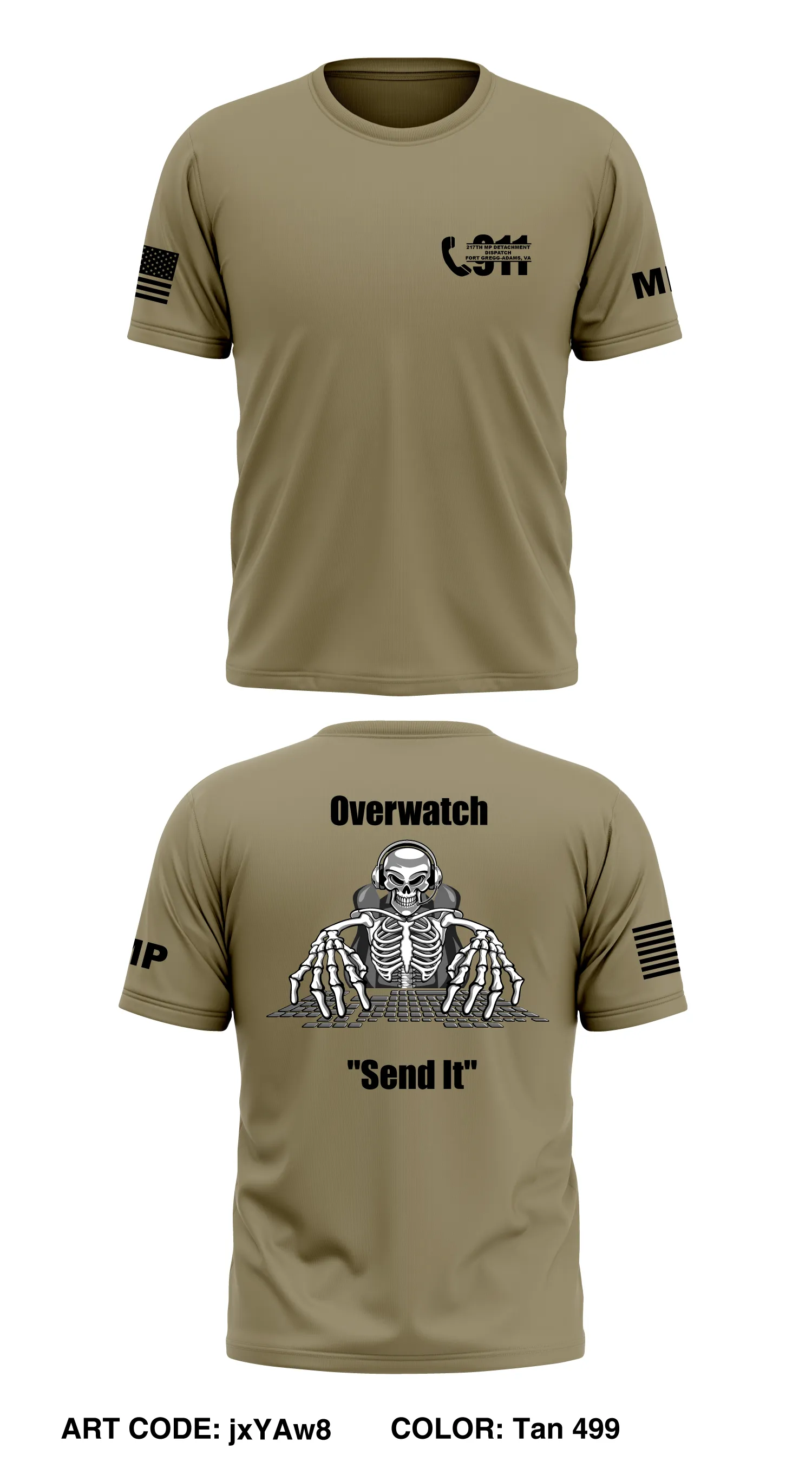 217th MP Keyboard Warriors Performance Short Sleeve Core Men's SS Performance Tee - jxYAw8