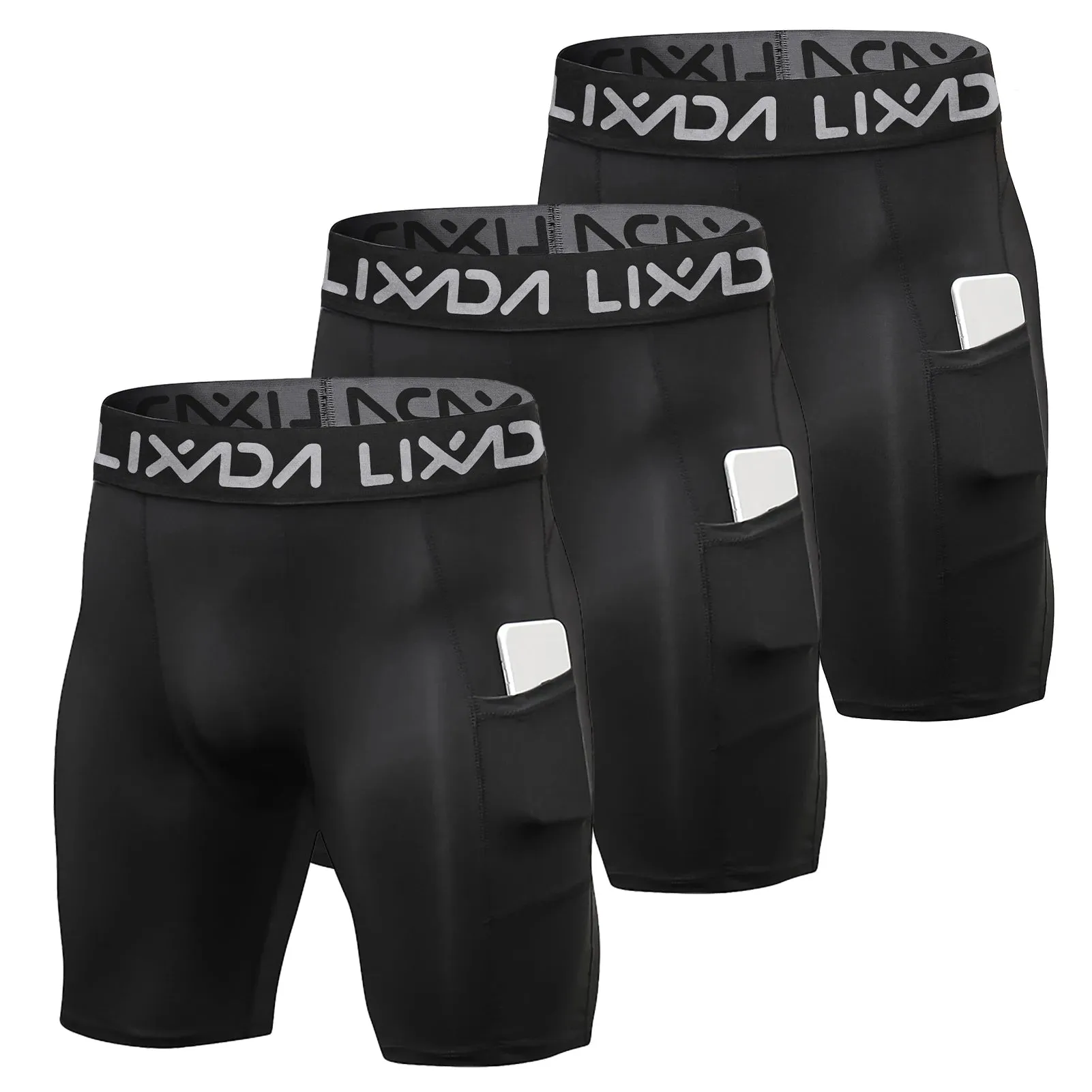3 Pack Men Sports Shorts Active Workout Underwear with Pocket