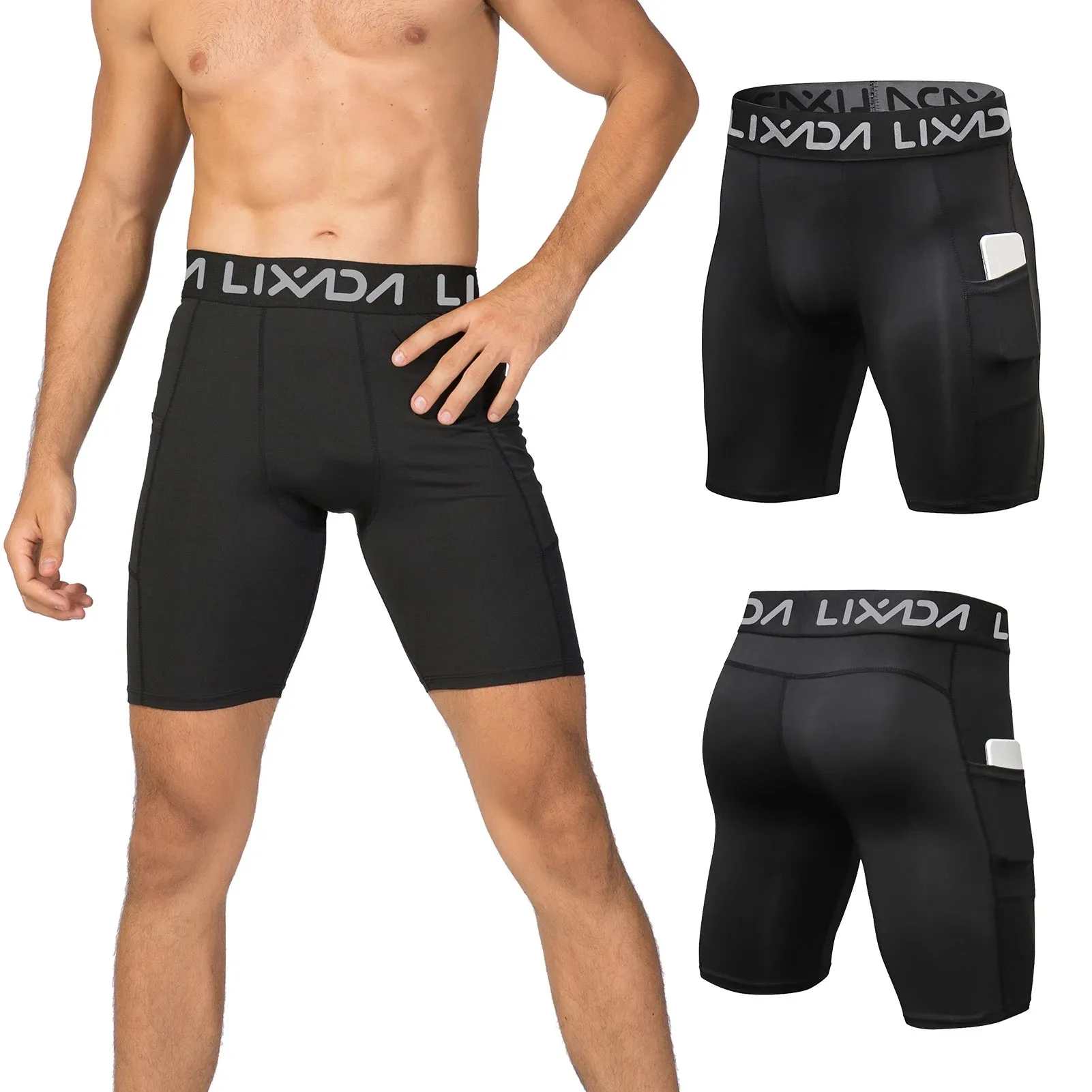 3 Pack Men Sports Shorts Active Workout Underwear with Pocket
