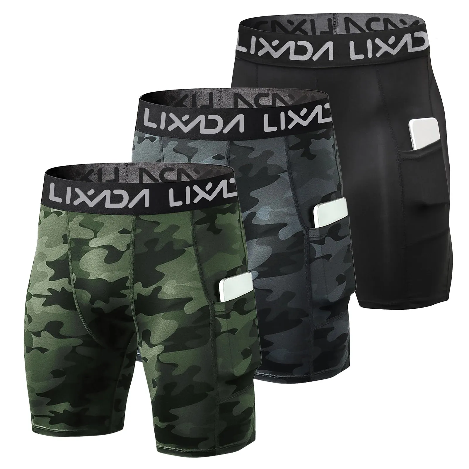 3 Pack Men Sports Shorts Active Workout Underwear with Pocket