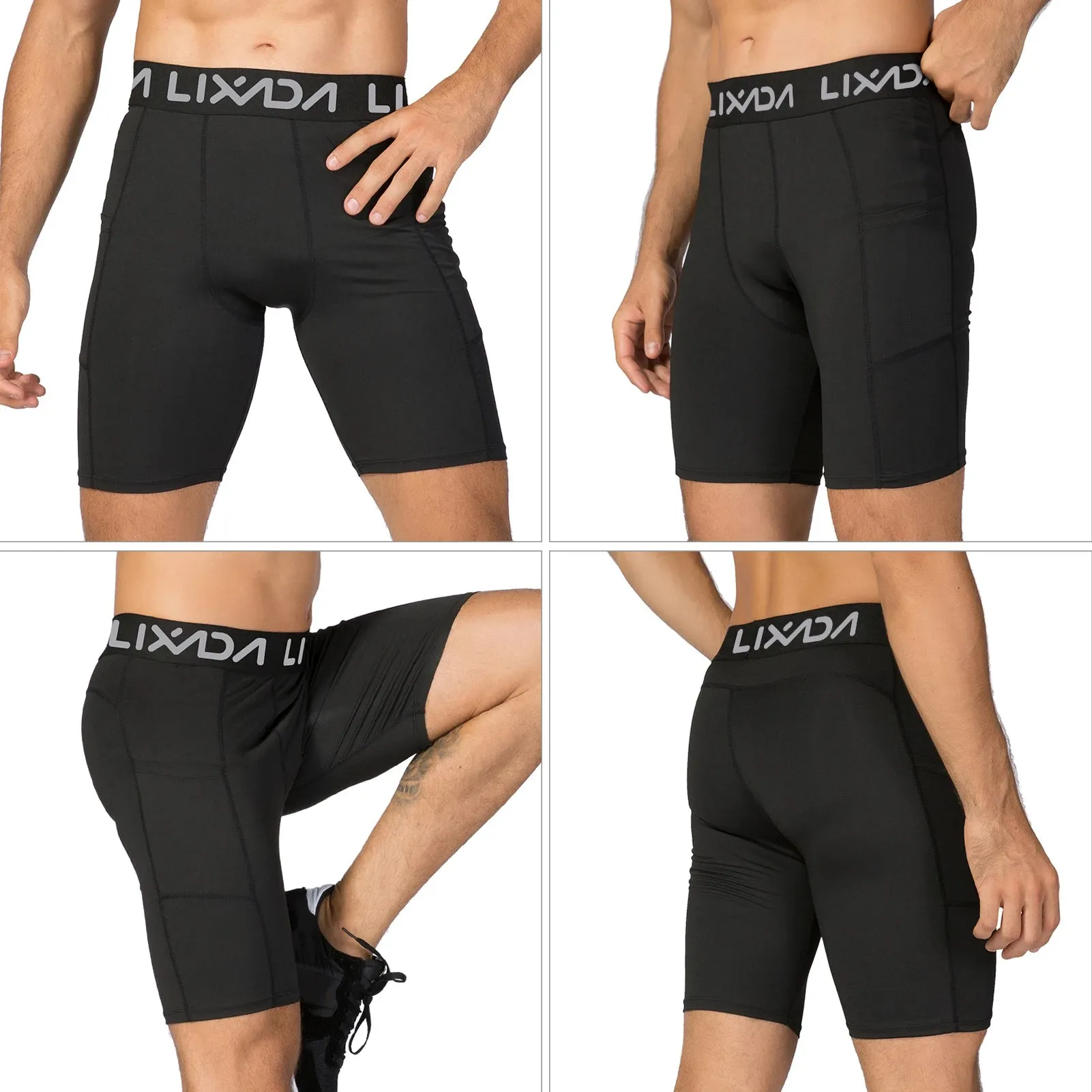 3 Pack Men Sports Shorts Active Workout Underwear with Pocket