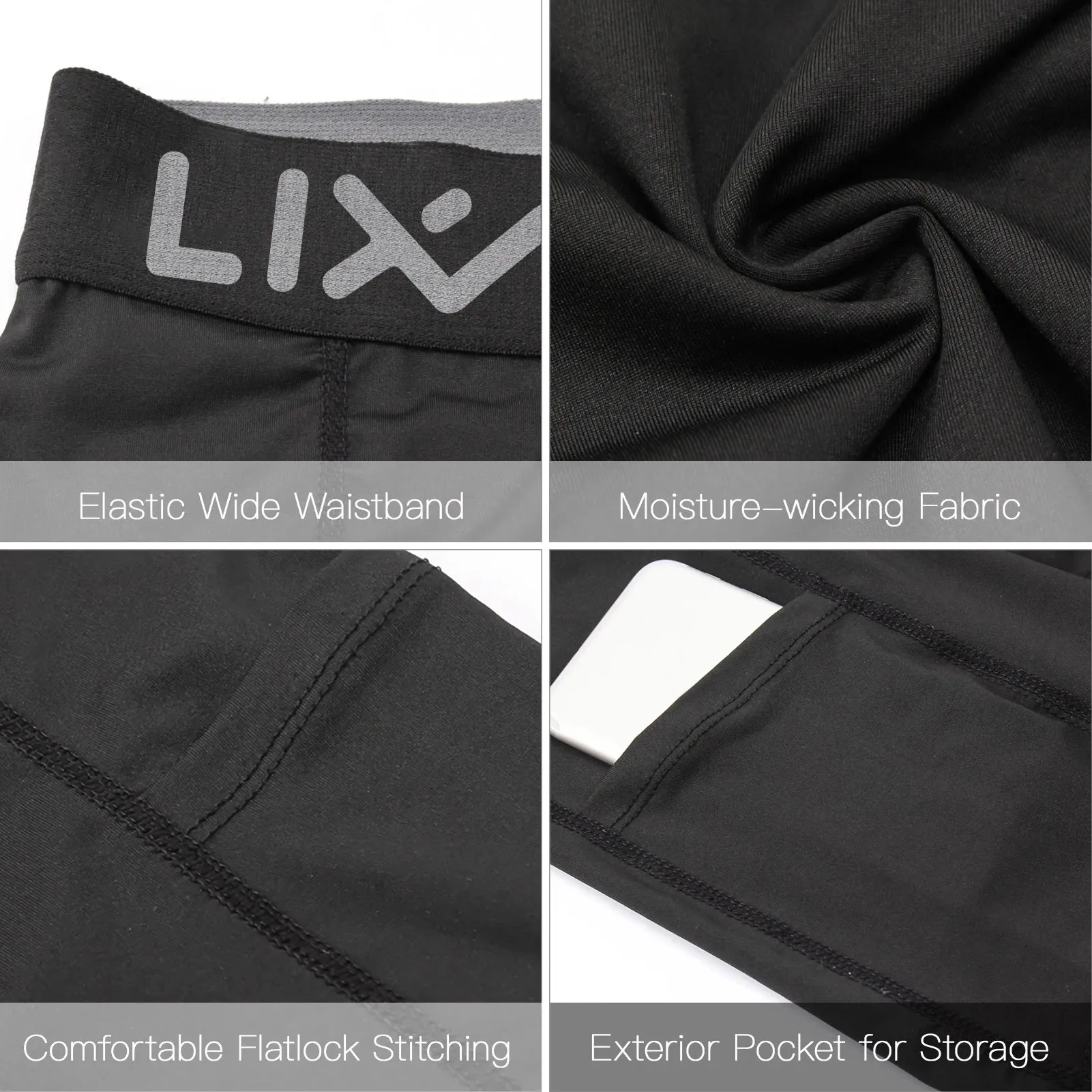 3 Pack Men Sports Shorts Active Workout Underwear with Pocket