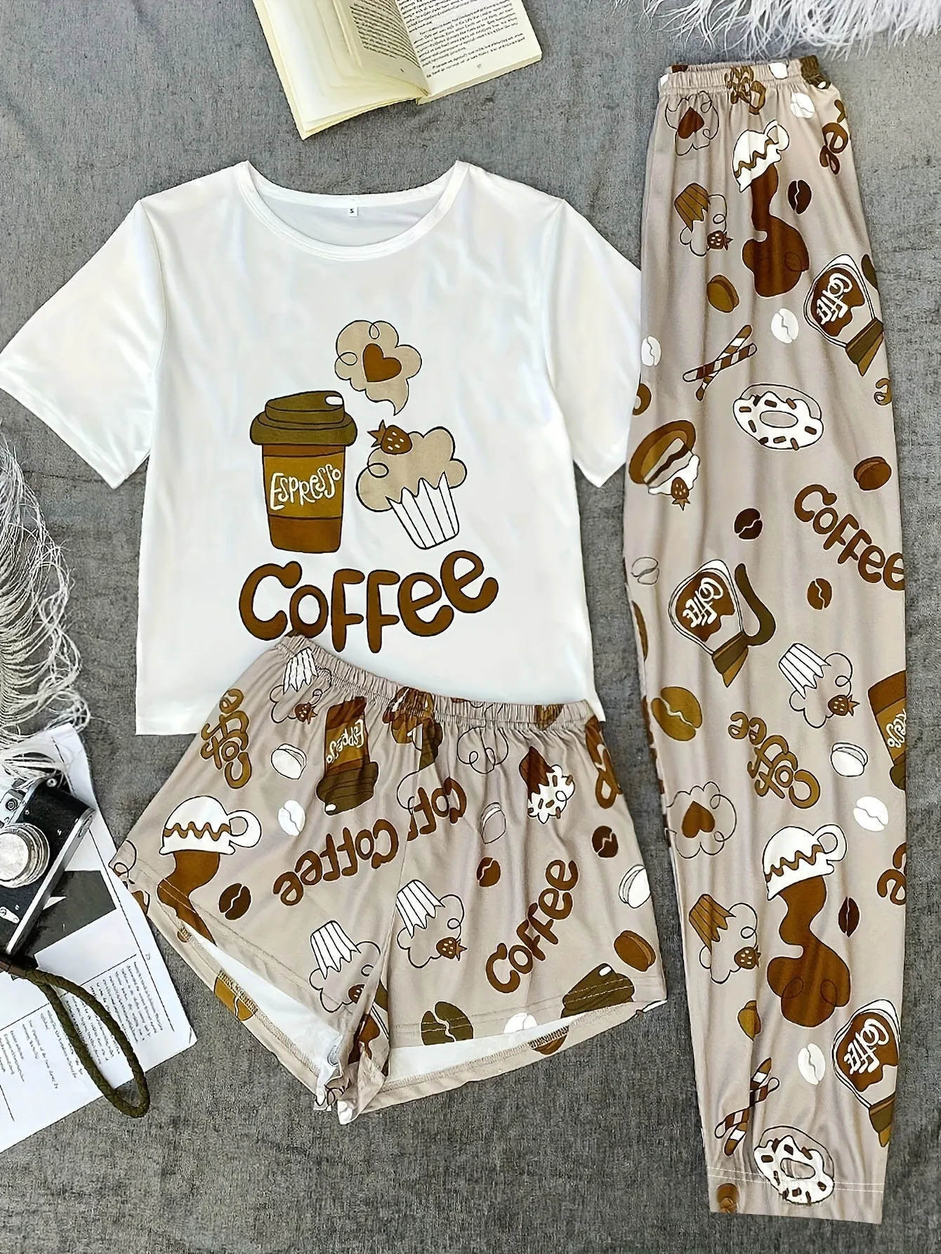 3-Piece Plus Size Women's Cozy Pajama Set for Relaxation