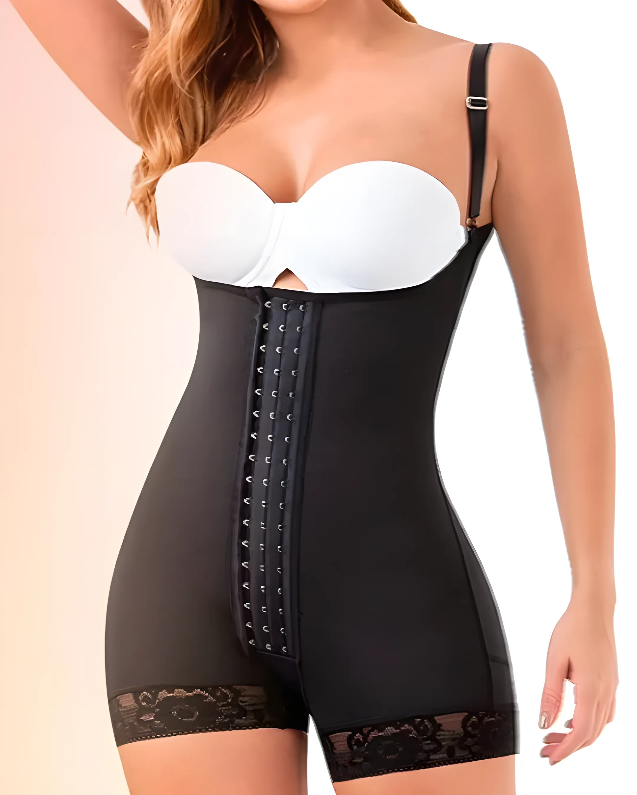 3 Row Hook Eye Tummy Compression Hourglass Sleeveless Shapewear