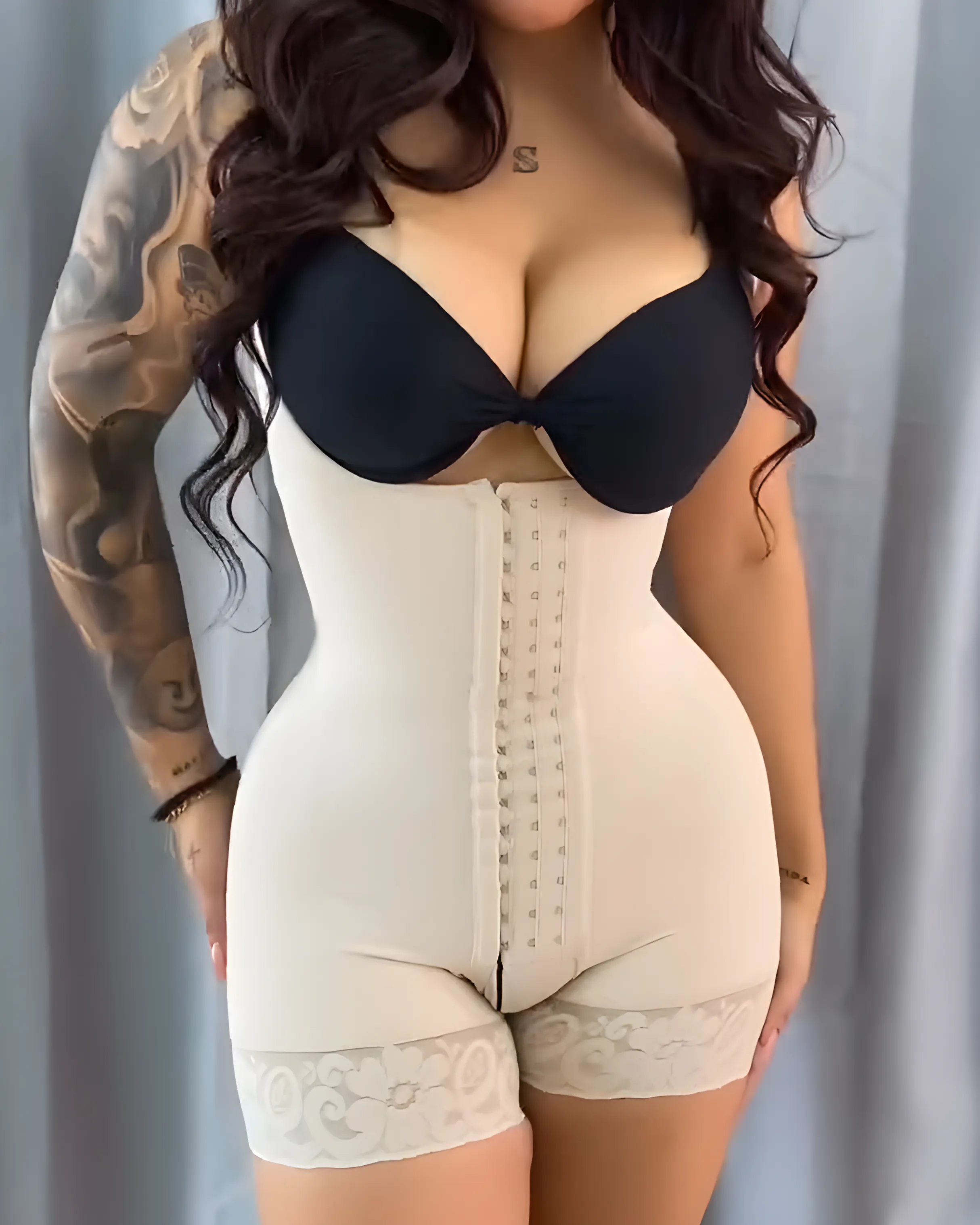 3 Row Hook Eye Tummy Compression Hourglass Sleeveless Shapewear