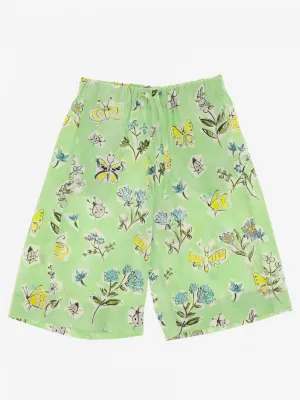 [3y] Il Gufo Wide Floral Green Trousers