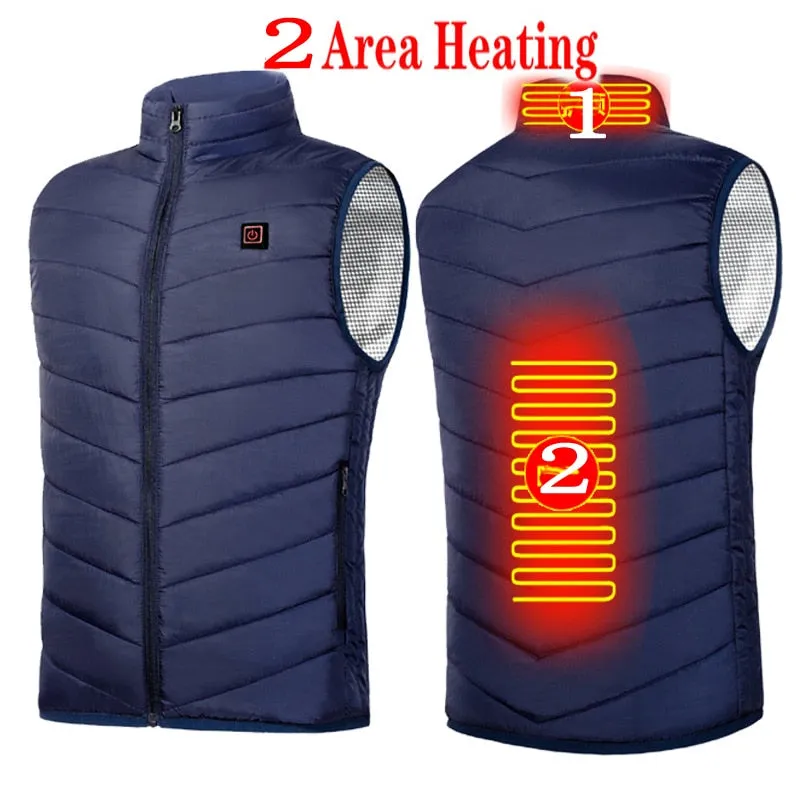 9 Heated Vest Zones Electric Heated Jackets Men's Winter Jacket Outdoor Sportswear USB Winter Heating Vest Thermal Clothing