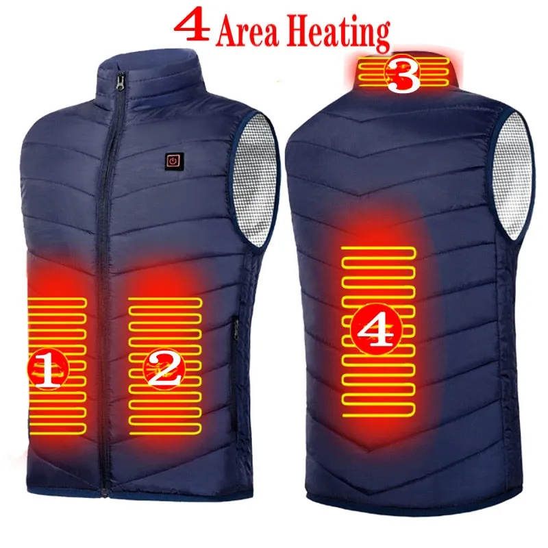 9 Heated Vest Zones Electric Heated Jackets Men's Winter Jacket Outdoor Sportswear USB Winter Heating Vest Thermal Clothing