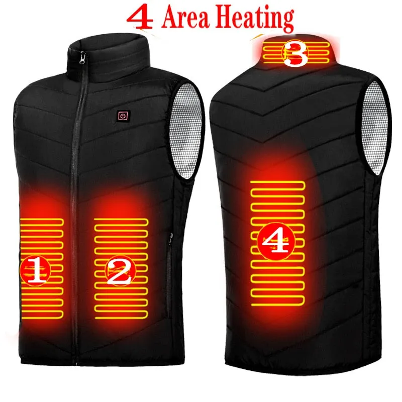 9 Heated Vest Zones Electric Heated Jackets Men's Winter Jacket Outdoor Sportswear USB Winter Heating Vest Thermal Clothing