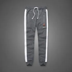 A&F Embroidered Bear Logo Designed Grey Joggers