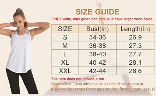 Aeuui Workout Tops for Women Mesh Racerback Tank Yoga Shirts Gym Clothes Rose Red