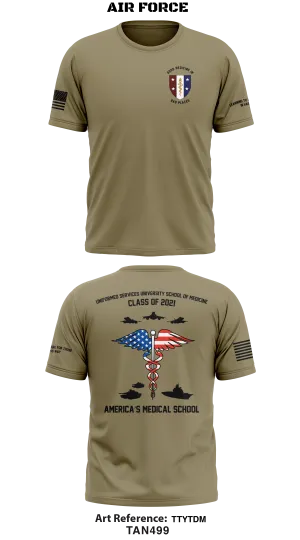 AIR FORCE - USUHS School of Medicine Class of 2021 Store 1  - Tan 499 Core Men's SS Performance Tee - TTYTDM