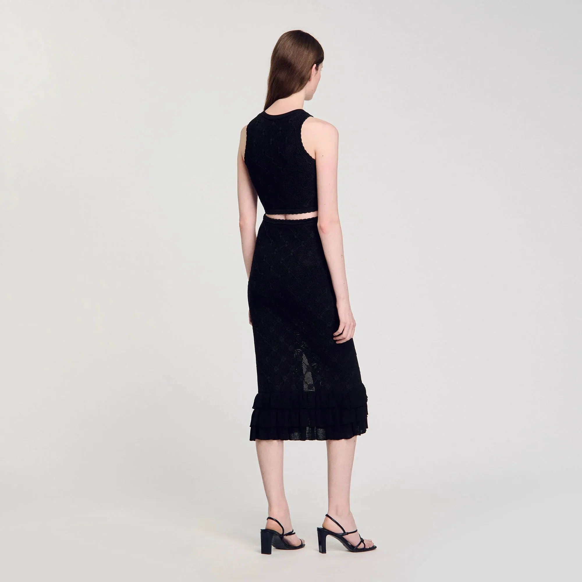 Alerio Decorative Knit Top Black