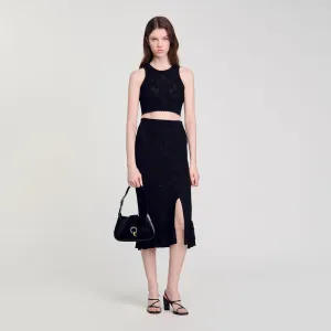 Alerio Decorative Knit Top Black