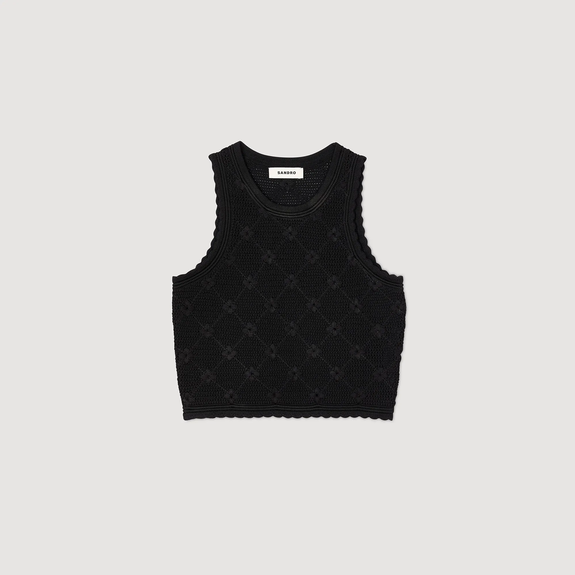 Alerio Decorative Knit Top Black