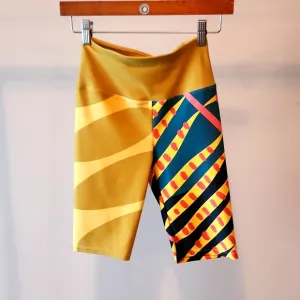 &quot;Loony Legs&quot; biker shorts, Small, yellow, blue, pink