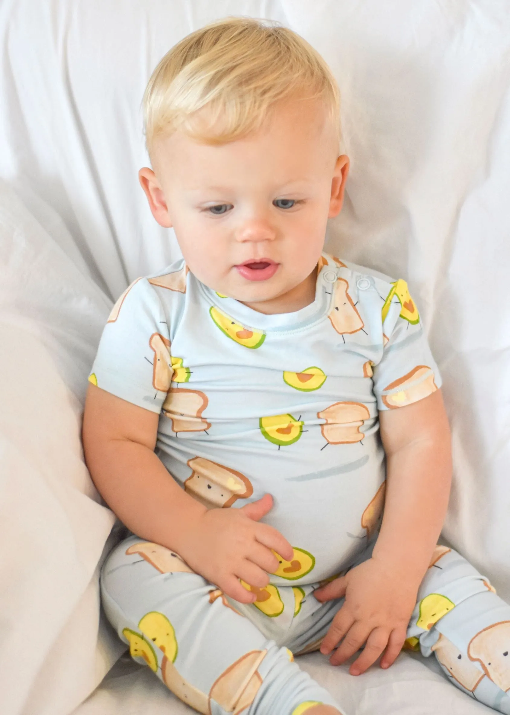 Angel Dear Avocado   Toast Blue S/S Loungewear Set