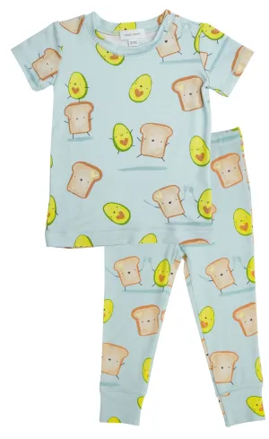 Angel Dear Avocado   Toast Blue S/S Loungewear Set