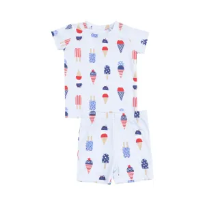 Angel Dear Loungewear Short Set - American Ice Cream Blue