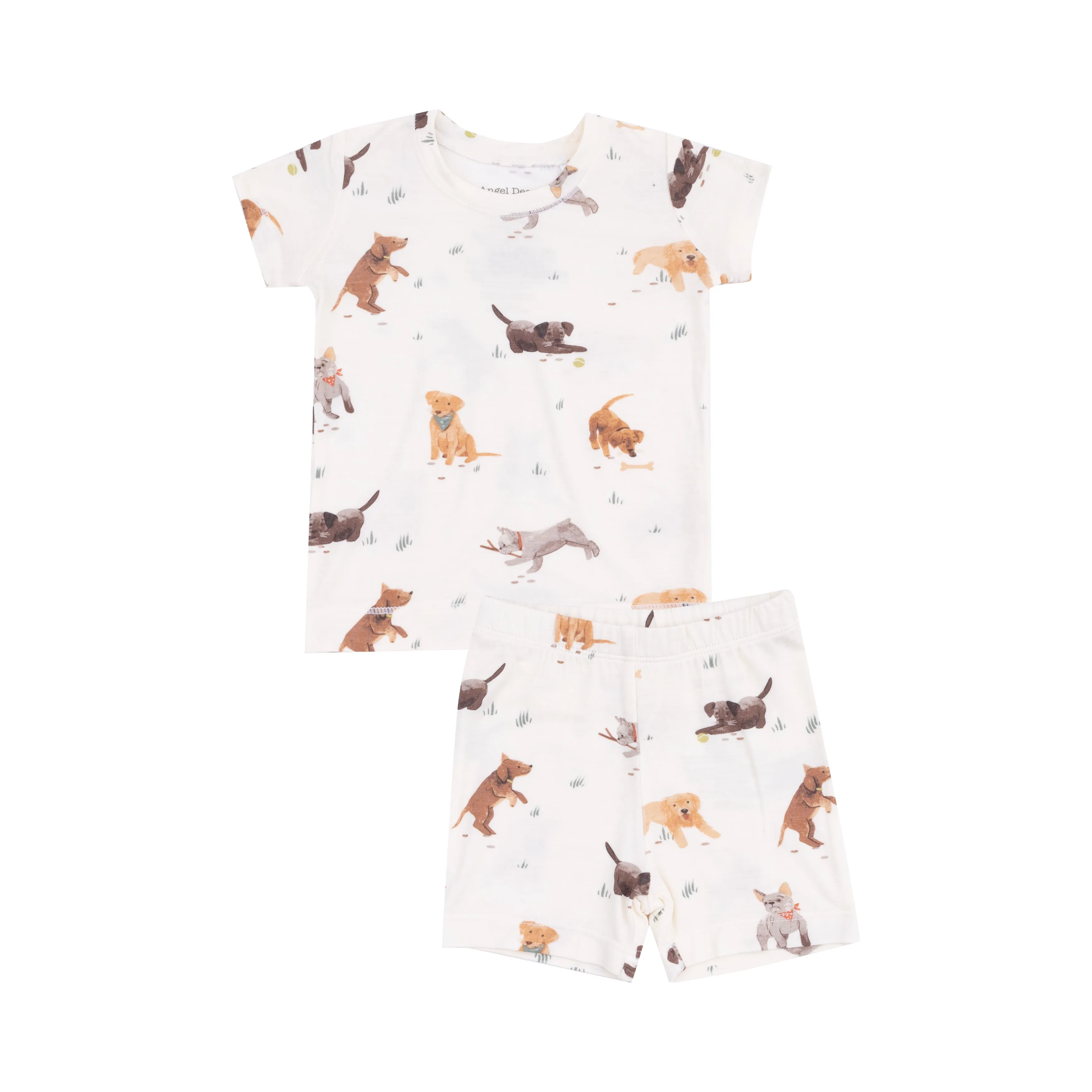 Angel Dear Loungewear Short Set - Watercolor Puppies