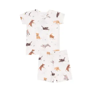 Angel Dear Loungewear Short Set - Watercolor Puppies