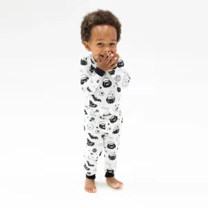 ANGEL DEAR- L/S Loungewear Set - Black And White Halloween (glow in dark)