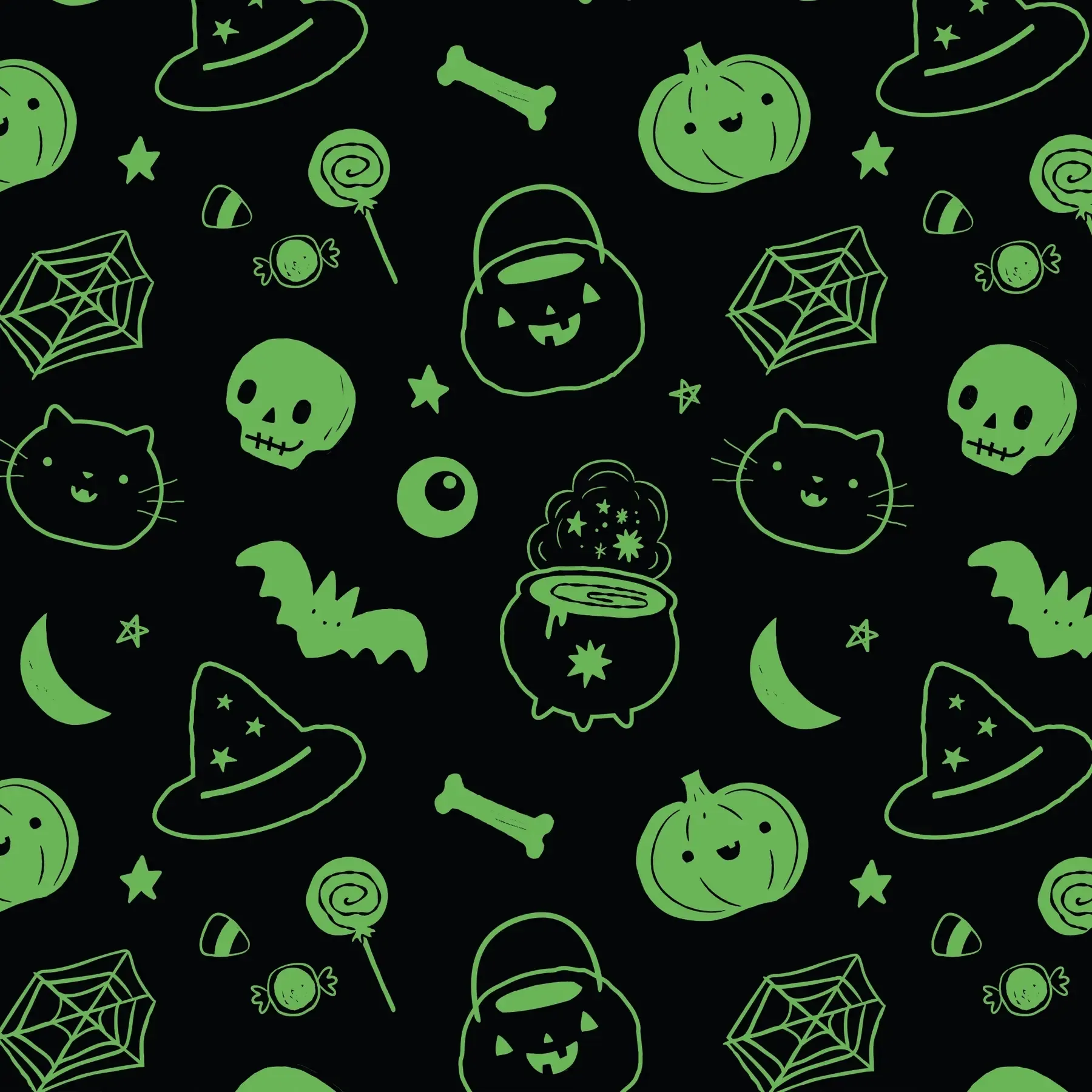 ANGEL DEAR- L/S Loungewear Set - Black And White Halloween (glow in dark)