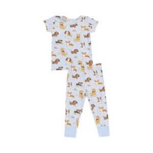 Angel Dear Short Sleeve Loungewear Set - Best Friend Dogs Blue