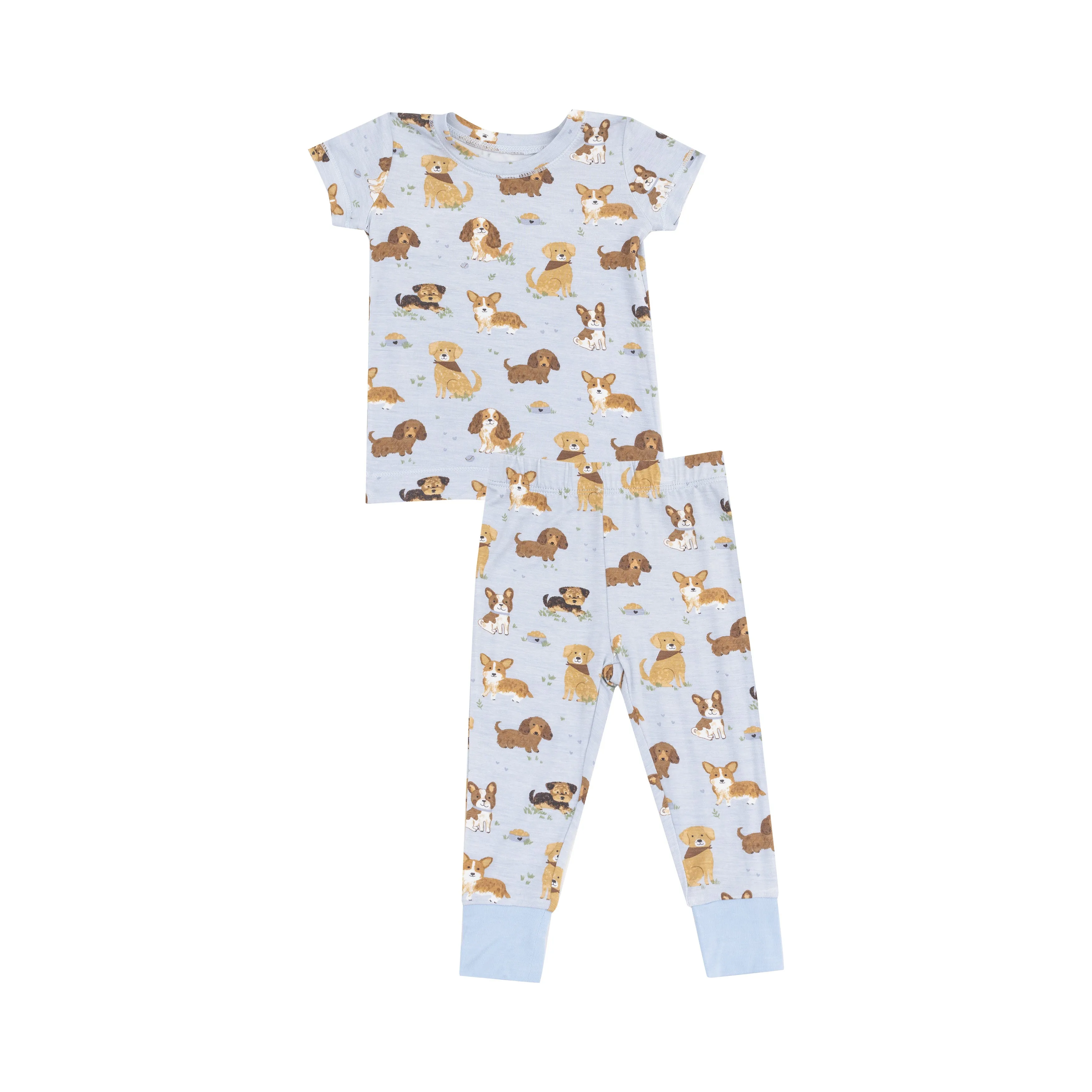 Angel Dear Short Sleeve Loungewear Set - Best Friend Dogs Blue