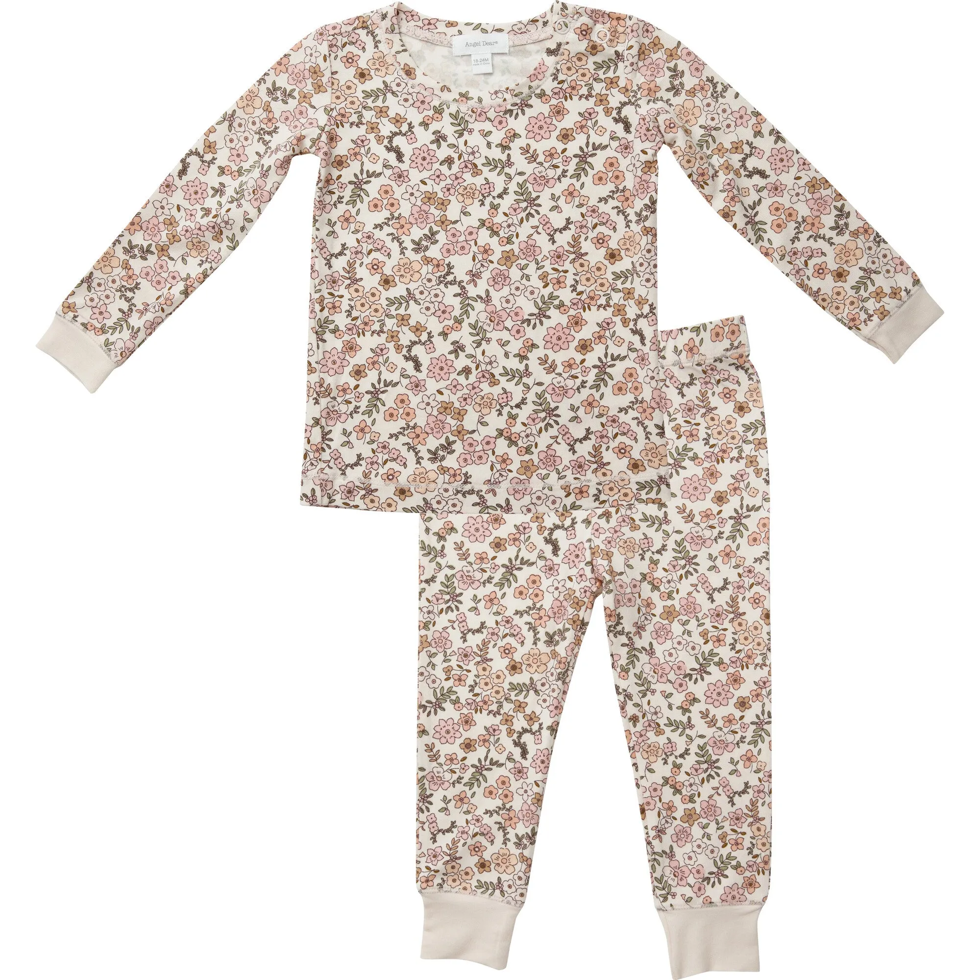 Angel Dear Vintage Calico Pink Lounge Wear Set