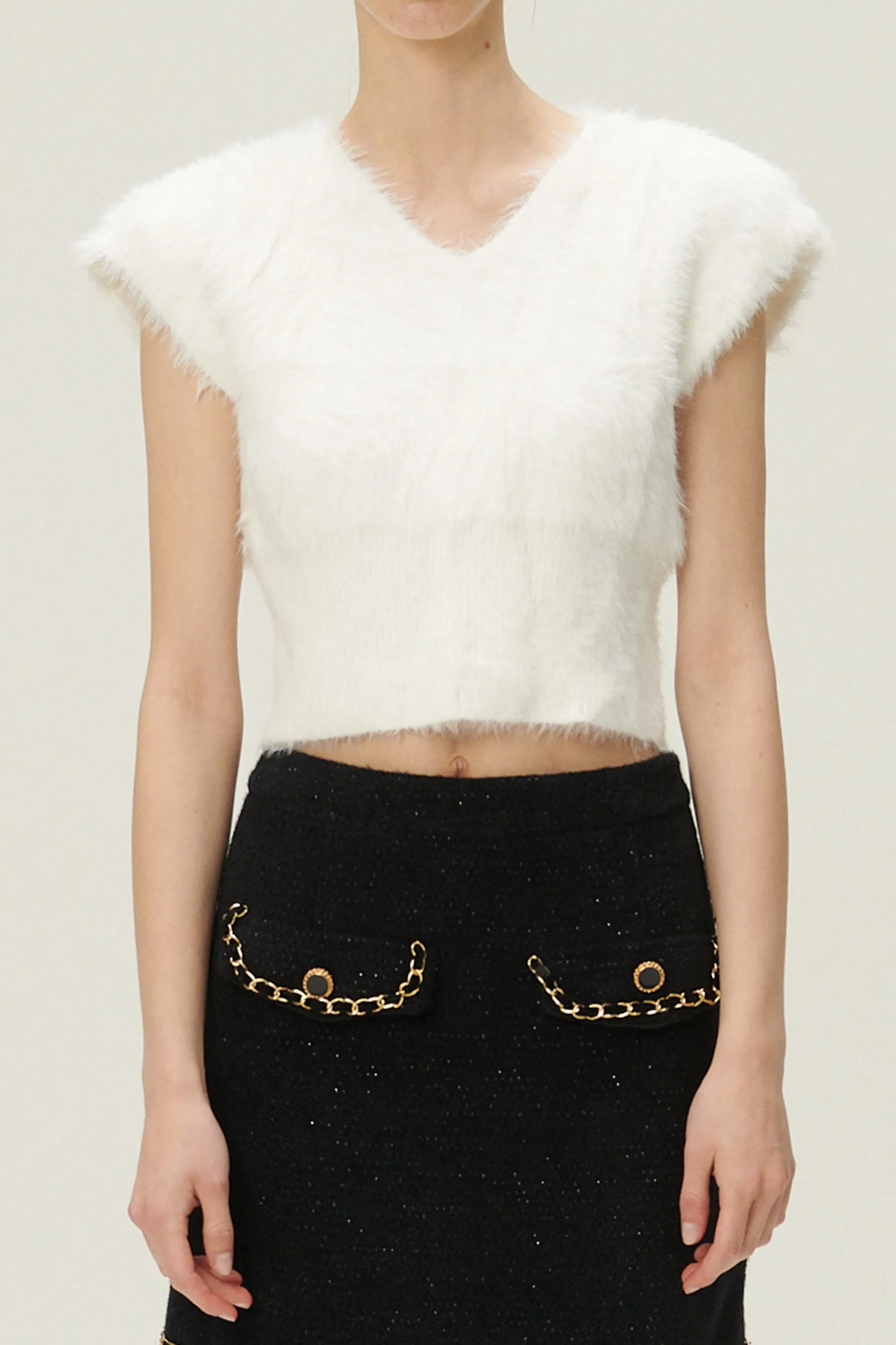 Annabel Sleeveless Fuzzy Top