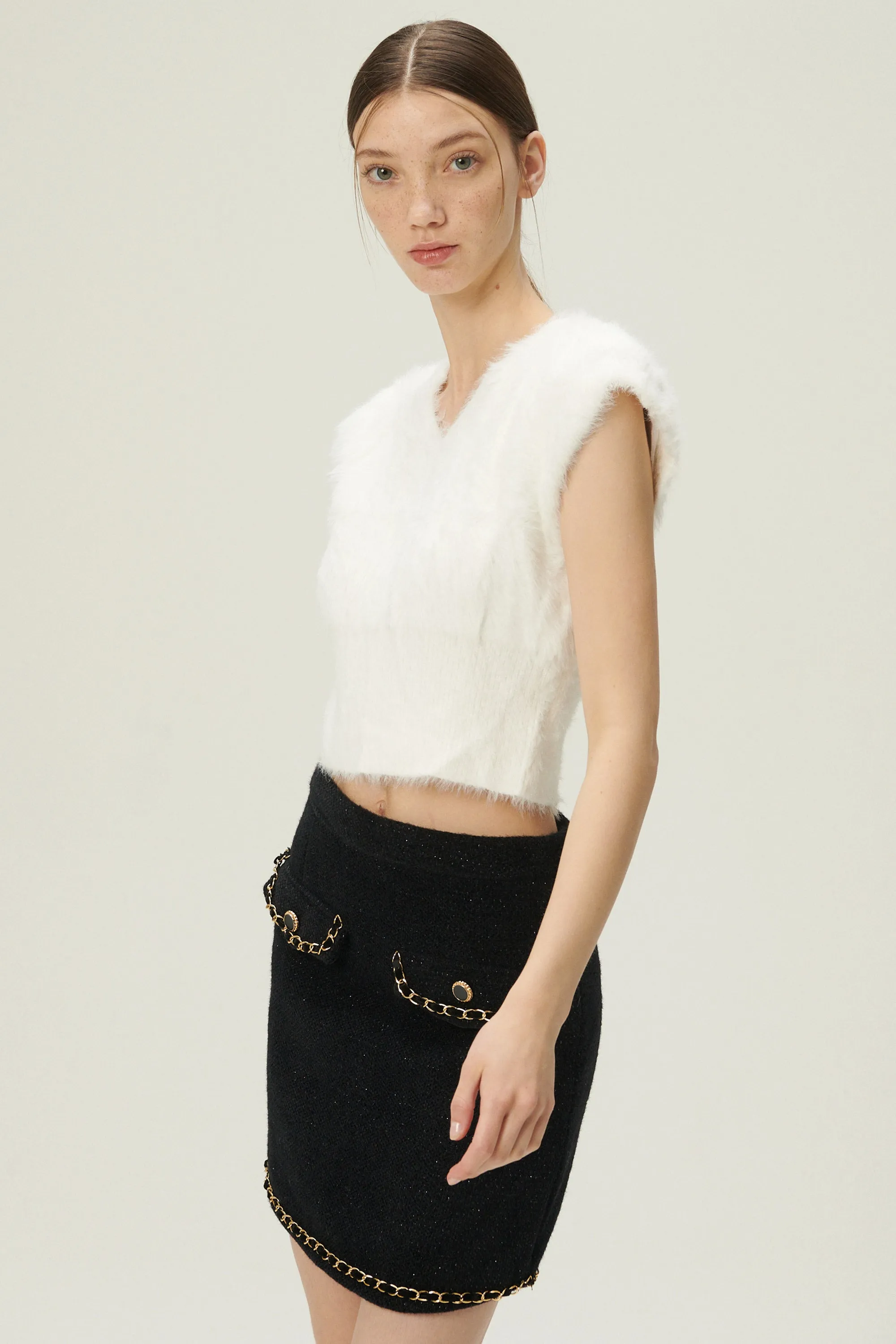 Annabel Sleeveless Fuzzy Top
