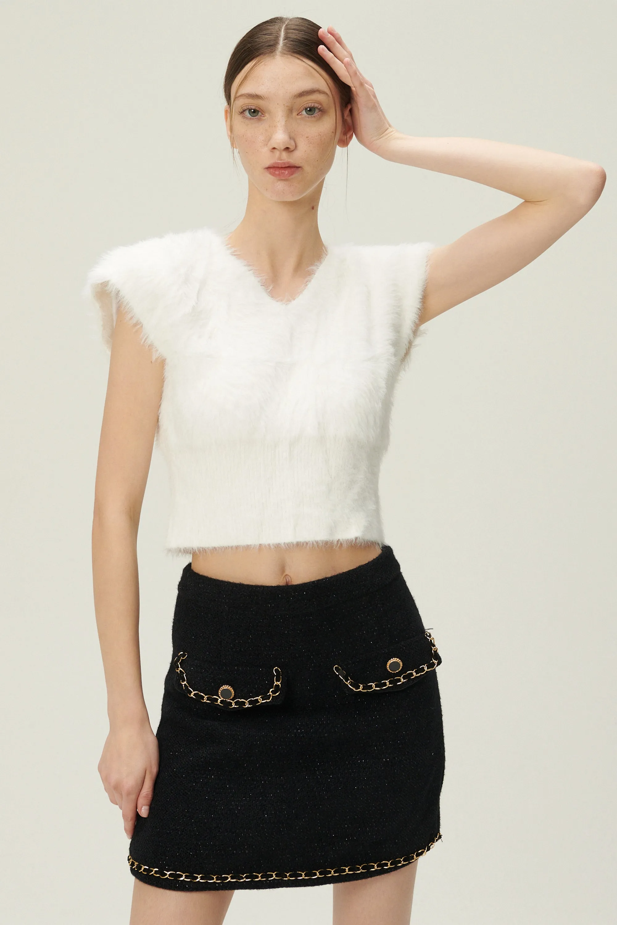 Annabel Sleeveless Fuzzy Top