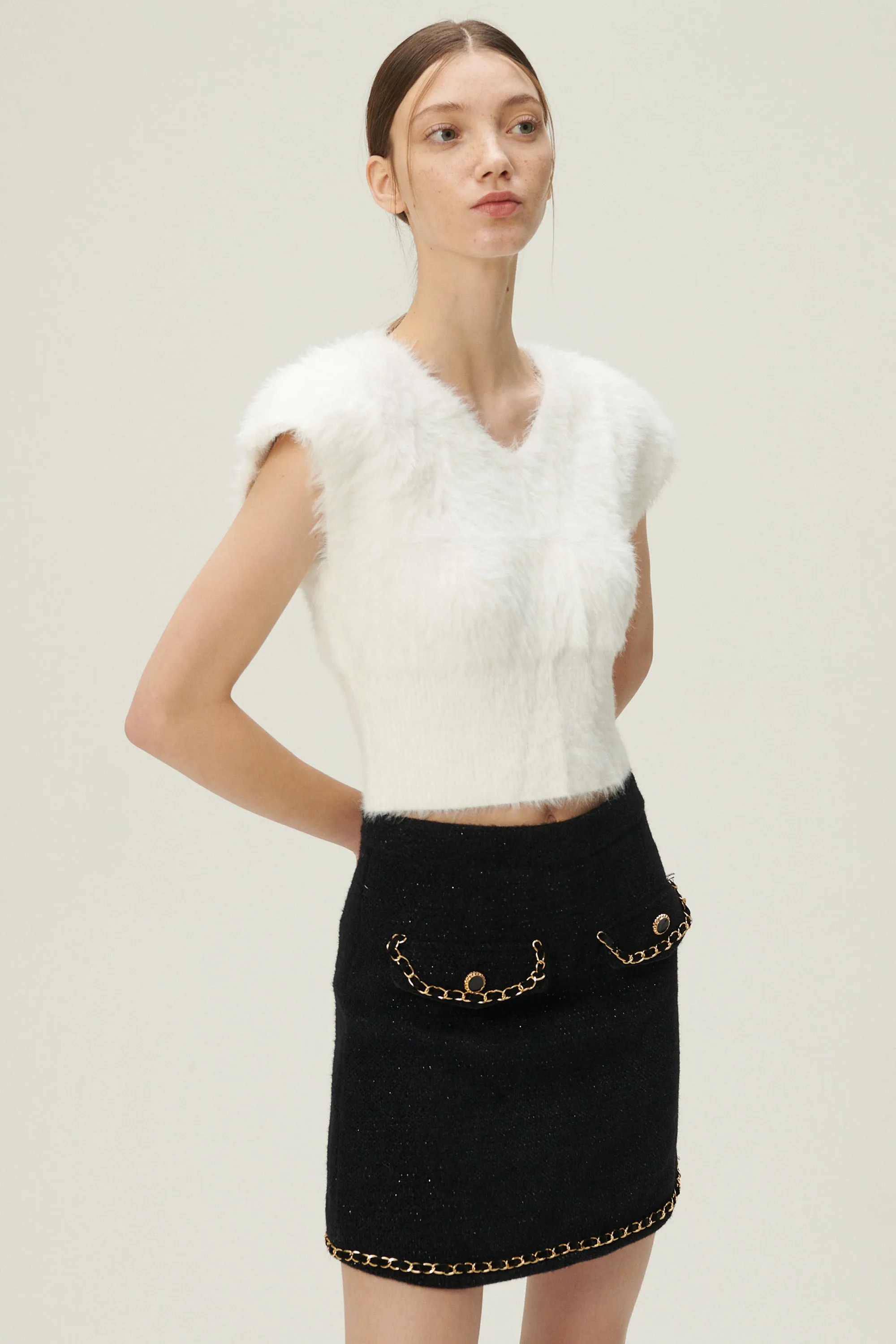 Annabel Sleeveless Fuzzy Top