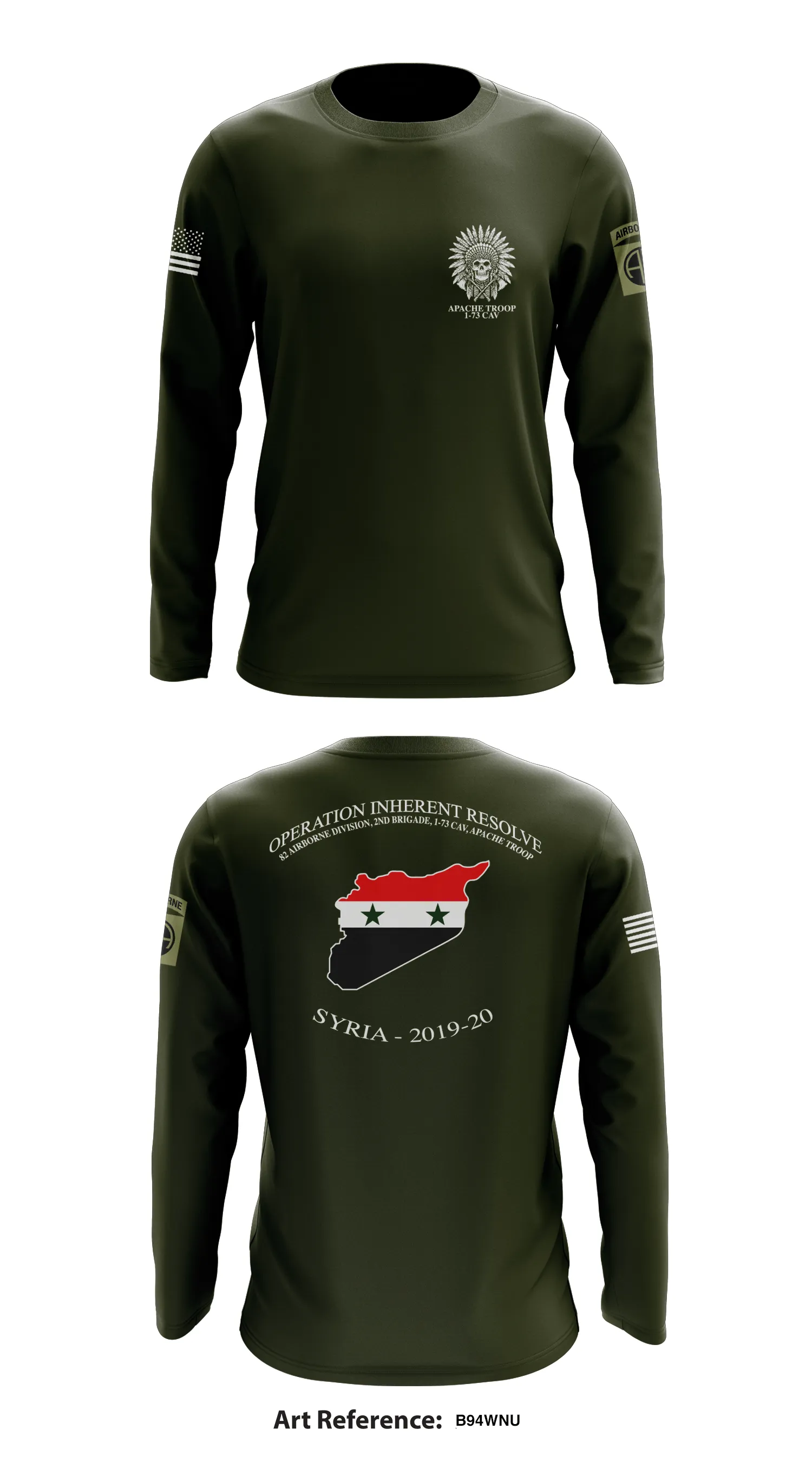 Apache troop 1-73 Cav  Store 1 Core Men's LS Performance Tee - B94WNU