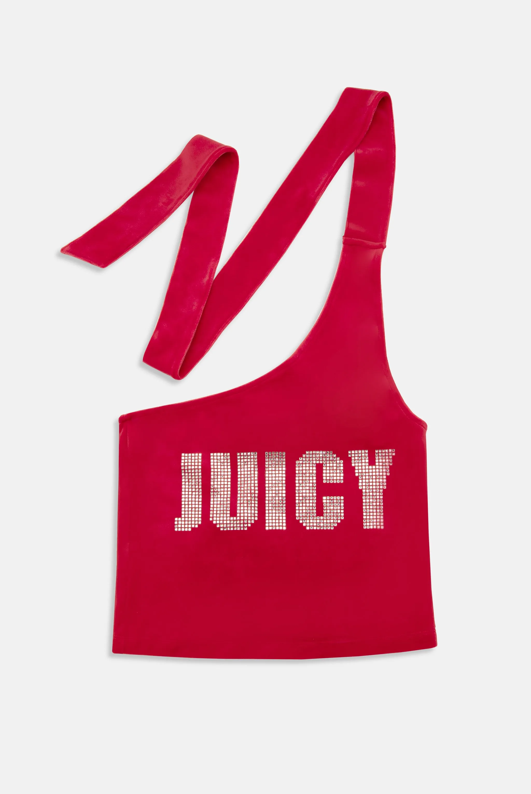 ASTOR RED IMPACT ASYMMETRIC VELOUR TOP
