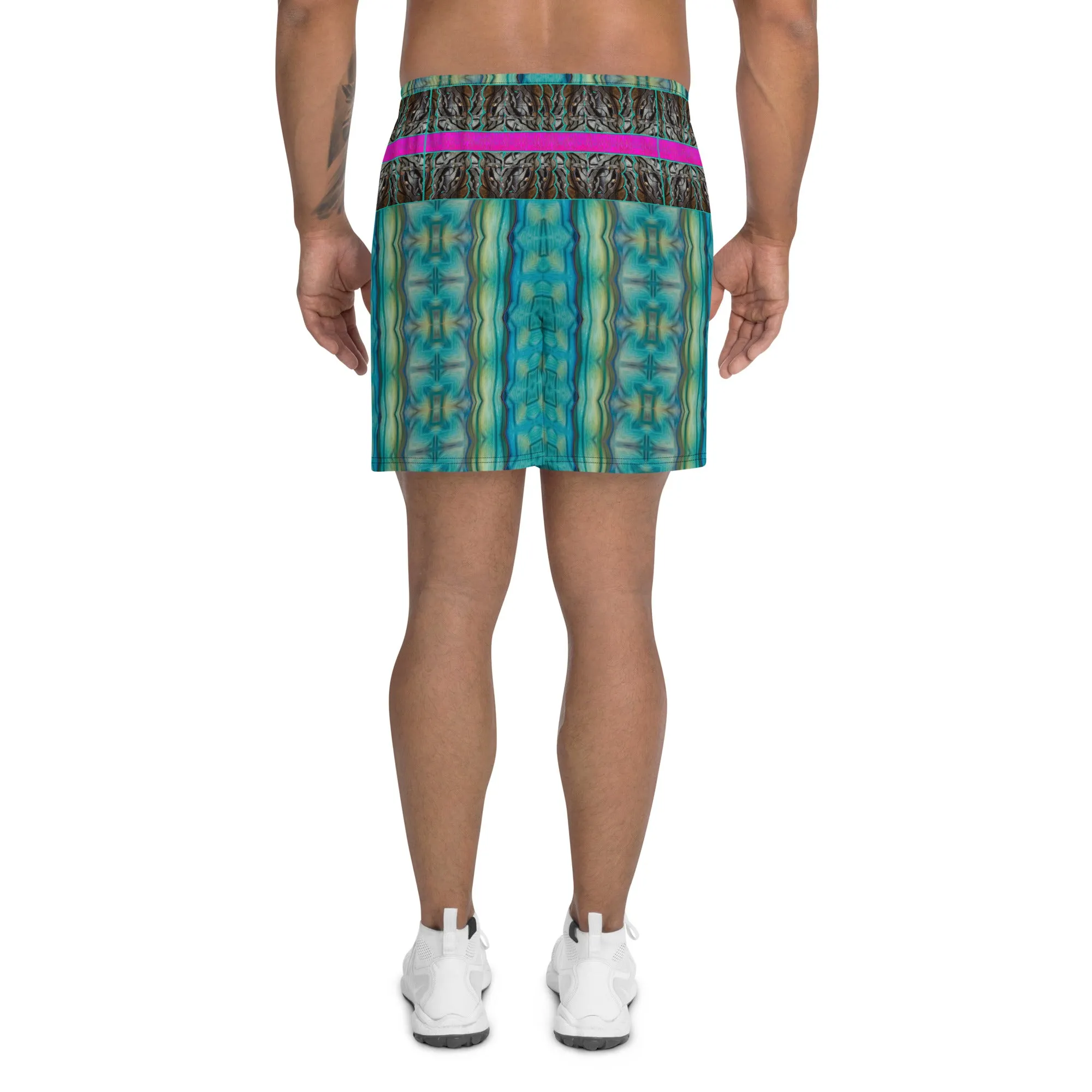 Athletic Long Shorts (Unisex)(Virilis/Muliebris)(Tree Link Stripe) RJSTH@Fabric#9 RJSTHS2021 RJS