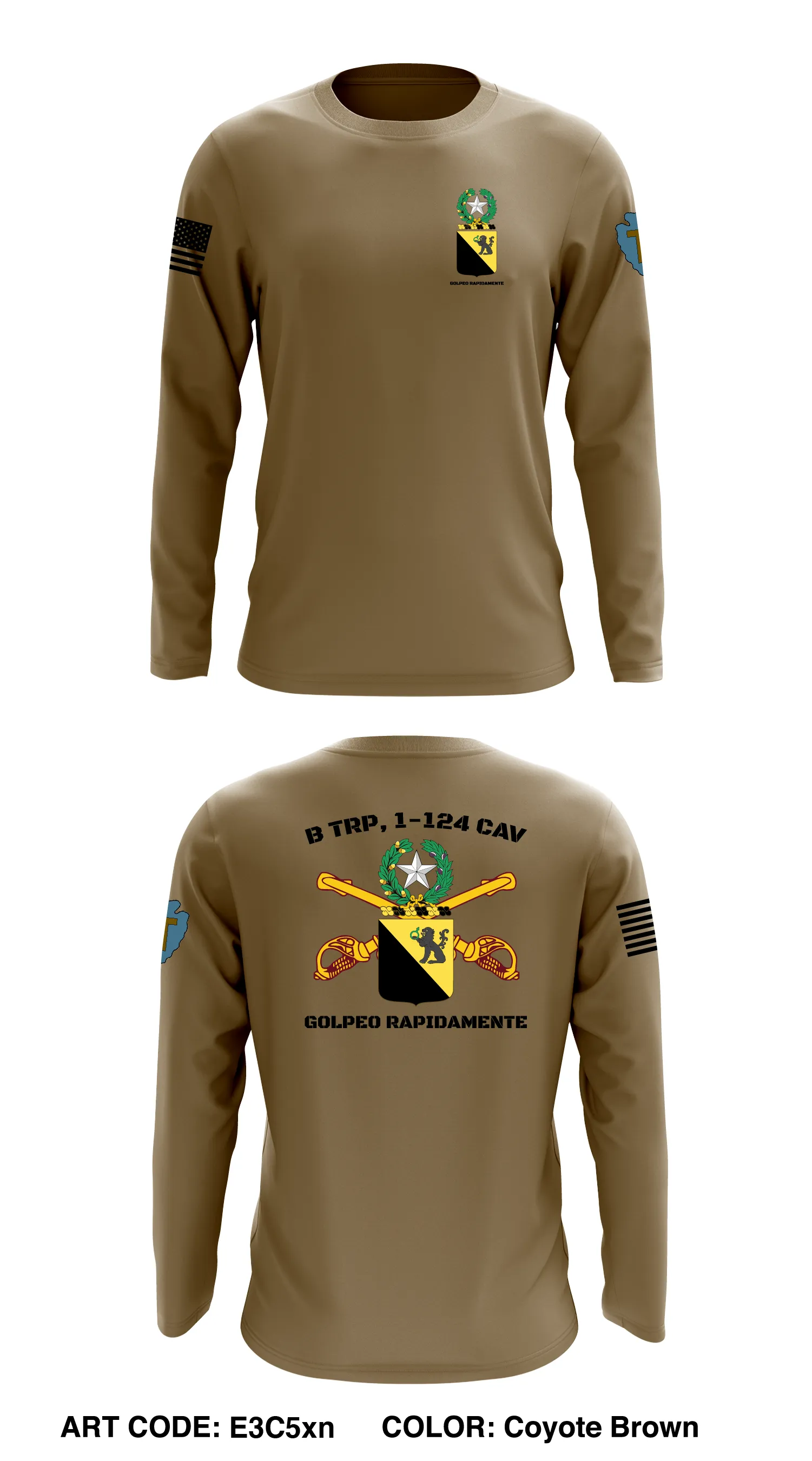 B Trp, 1-124 Cav Store 1 Core Men's LS Performance Tee - E3C5xn