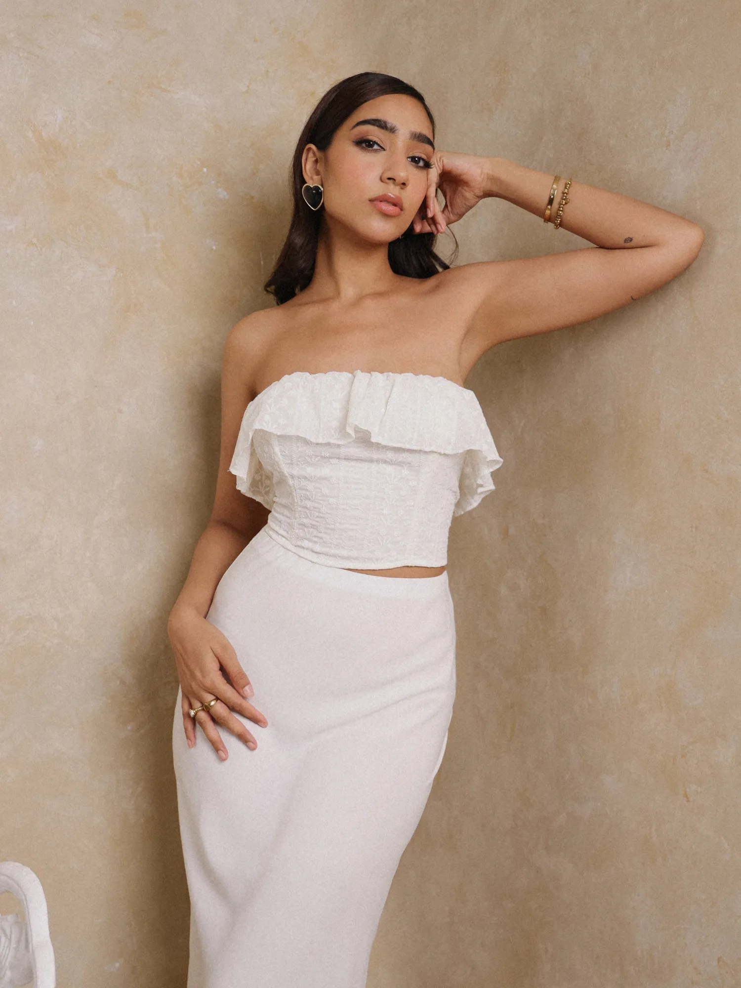 Back Tieup Frill Detail Tube Top