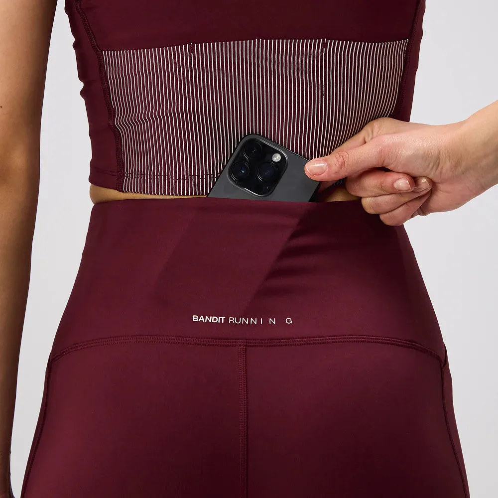 Bandit Running: Stamina High Waist 5" Women's Compression Shorts - Port