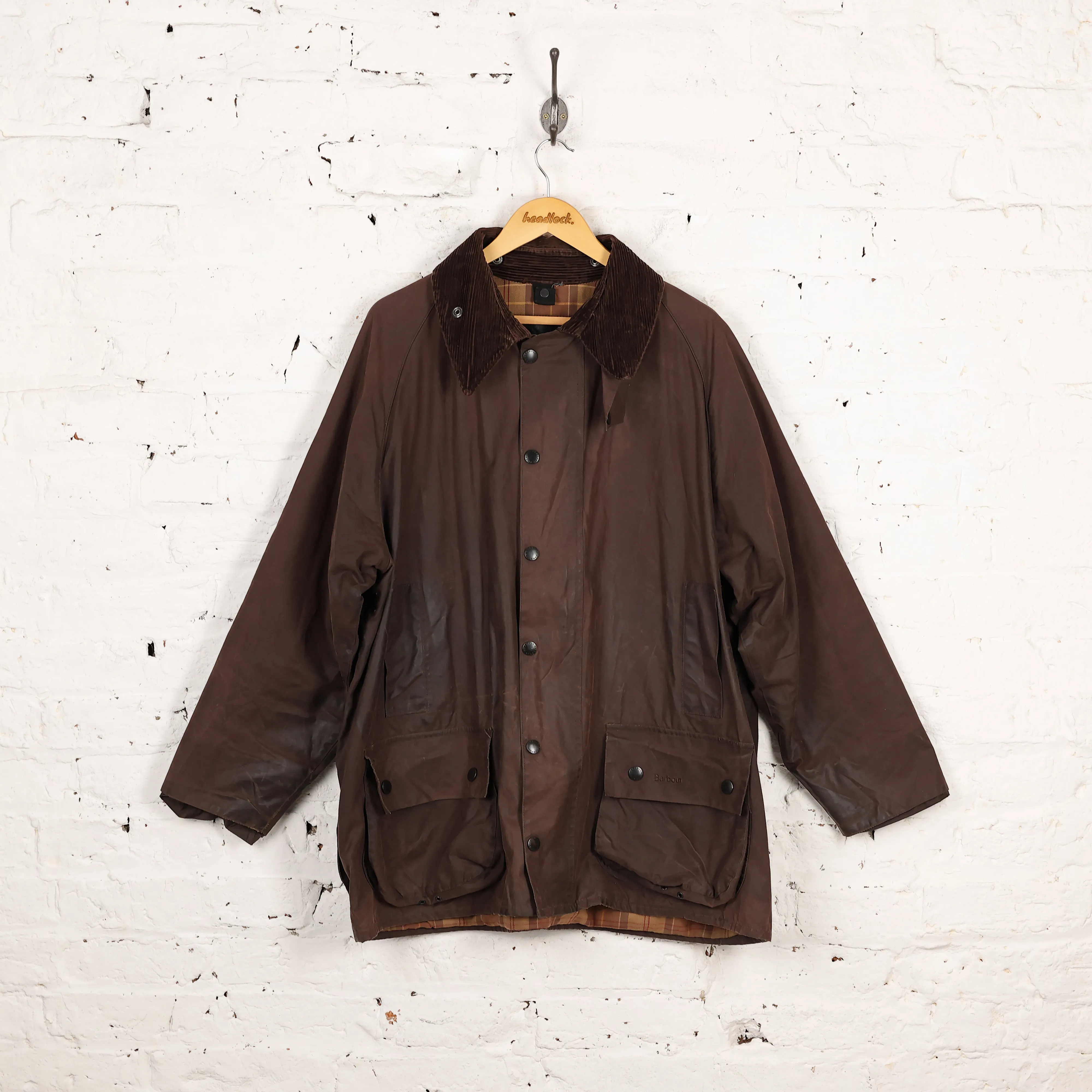 Barbour Beaufort Wax Jacket Coat - Brown - XL