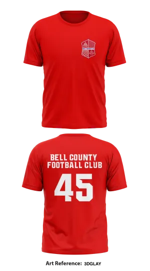 Bell County Football Club Store 1 Core Men's SS Performance Tee - 3DgLAY