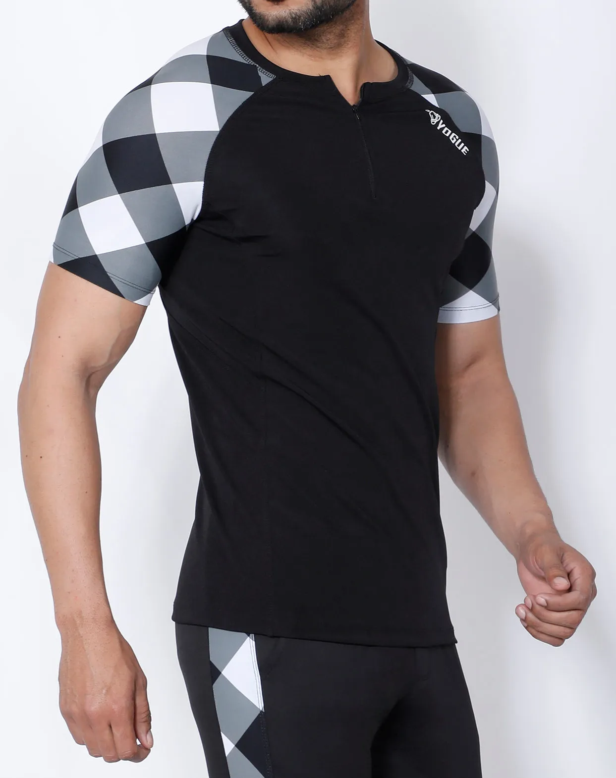 Black & White Diagonal Compression T-Shirt